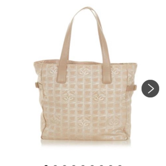 Chanel Travel Line Canvas Tote Bag Beige - Picture 1 of 17